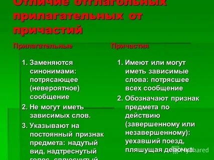Правильный причастие или прилагательное