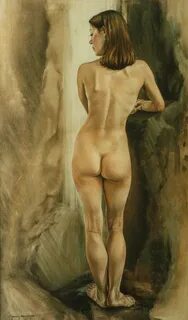classical nude, realism, figure painting, nude, flesh tones, Painting, Unit...