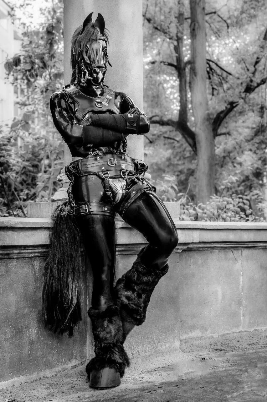 Пони плей. Pony play раббер-пони. Латекс костюм лошади. Пони плей. Латексный костюм коня.