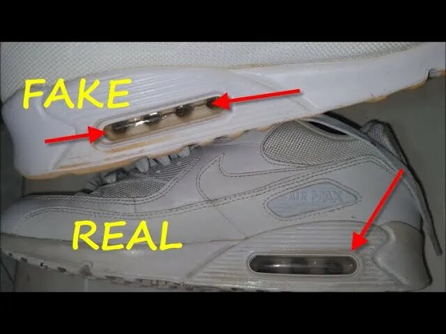 Как отличить nike air. Nike Air Max 90 бирка. Nike Air Max 90 fake. Nike Air Max fake. Nike Air Max 90 White Leather Original vs fake.