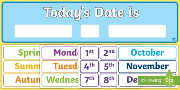 Display date. Date today.