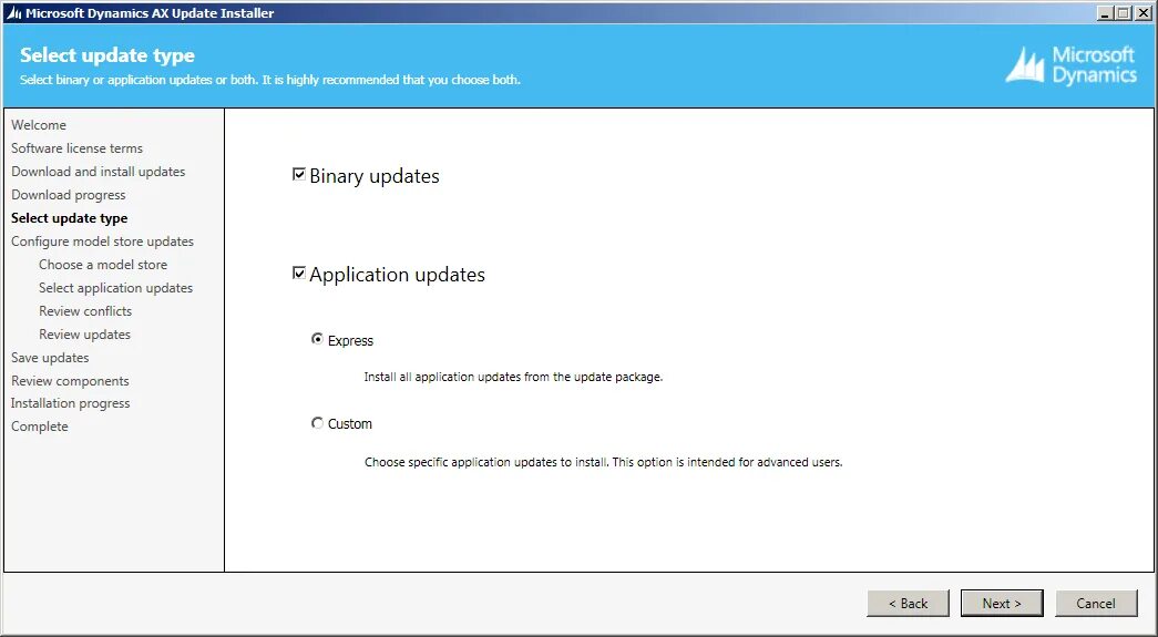 Dynamics AX. Microsoft Dynamics AX 2009 установка. Application update. Отличие upgrade от update.