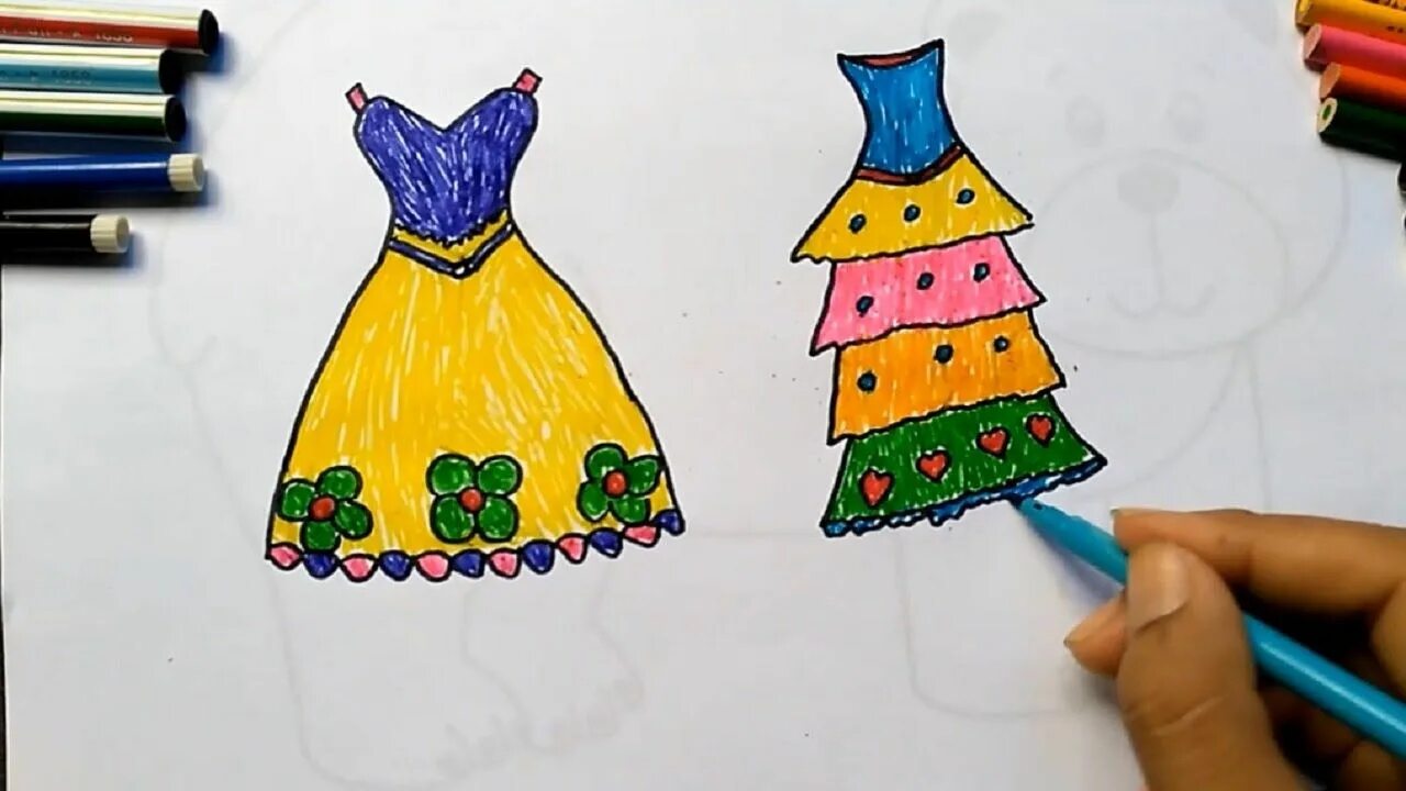 Learn to dress. Рисование украсим платье. Рисуем плате средняя группа. Покажи мне нарисованные платья. Как нарисовать платье.