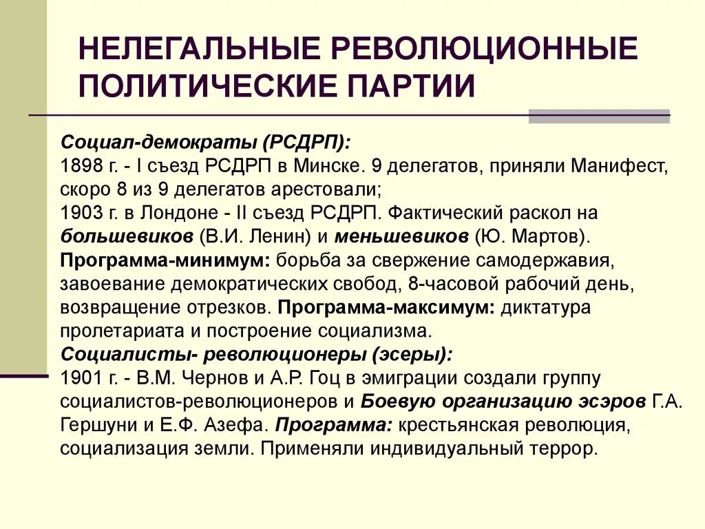 Раскол большевиков. Революционные партии 20 века в России. Революционные политические партии 19 века в России. Политические партии 19-20 века. Партии России в начале 20 века.