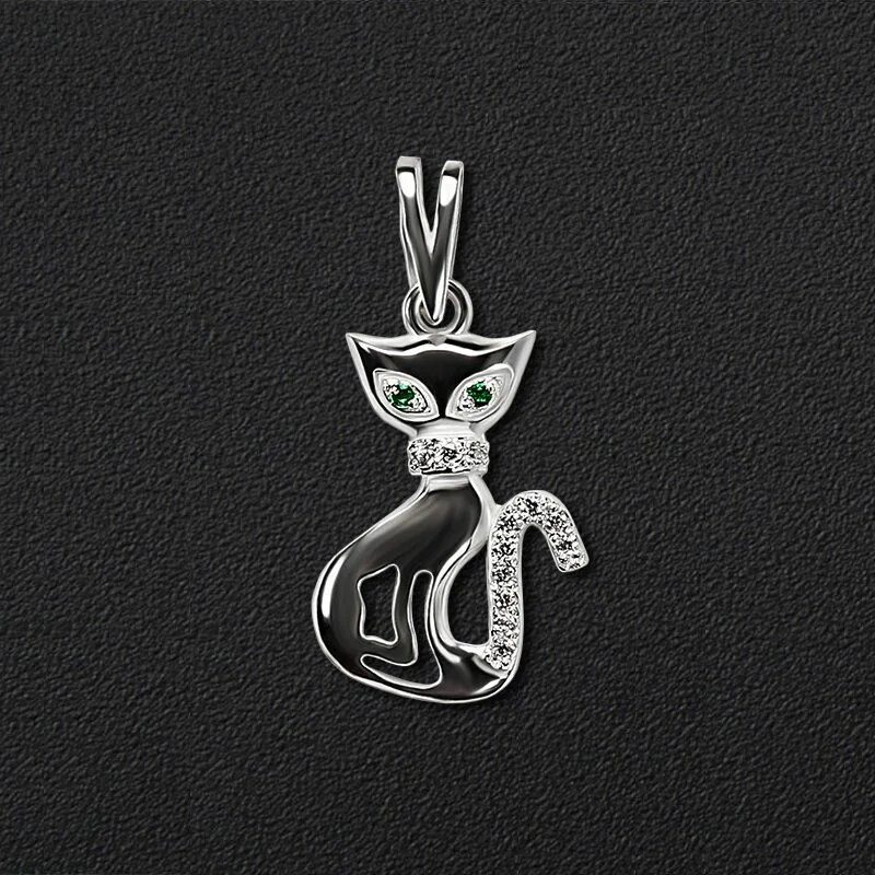 Серебряная подвеска кошка