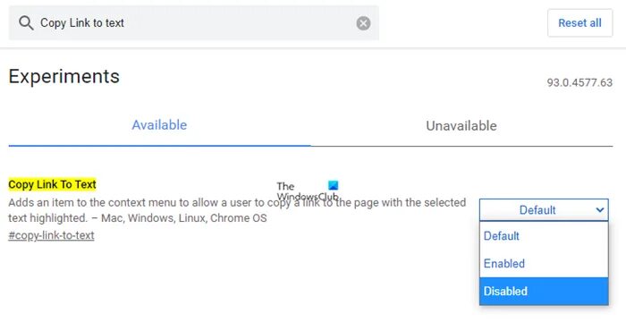 Link text. Копи линк. перевод copy link. text link. chrome:flags#copy-link-to-text.