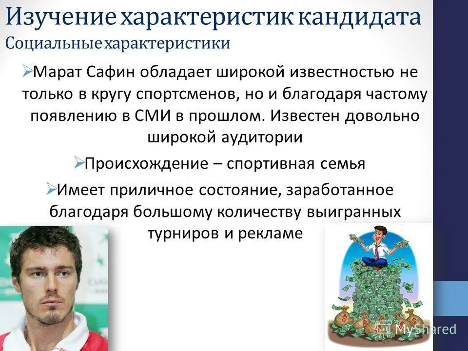 характеристики претендентов