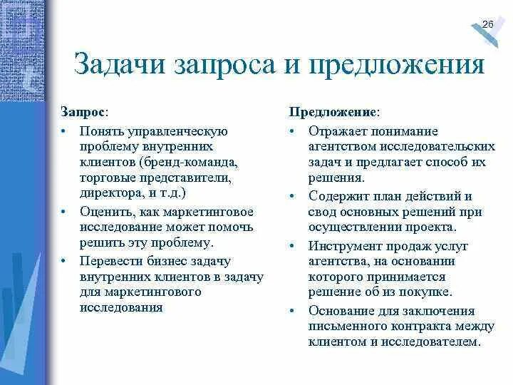 Как общая работа внутренних клиентов отражается на внешних. Перечислить внутренних клиентов. Предложение для внутреннего клиента. Бизнес задачи каждого отдела.