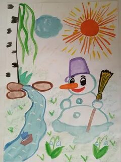 Весенняя капель рисунок 1 класс