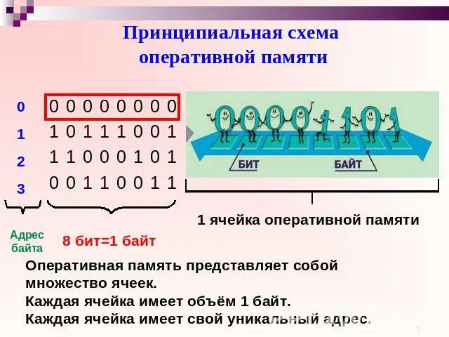 Ячейки памяти ОЗУ. Ячейка оперативной памяти это. Бит и байт ячейки памяти. Каждая ячейка памяти имеет.