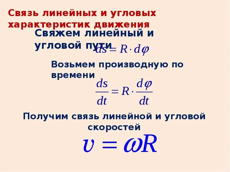 Связь между линейной и угловой связью. Связь линейных и угловых характеристик движения. Связь между линейными и угловыми характеристиками движения. Связь линейных и угловых характеристик при вращательном движении. Связь линейных и угловых характеристик движения формулы.