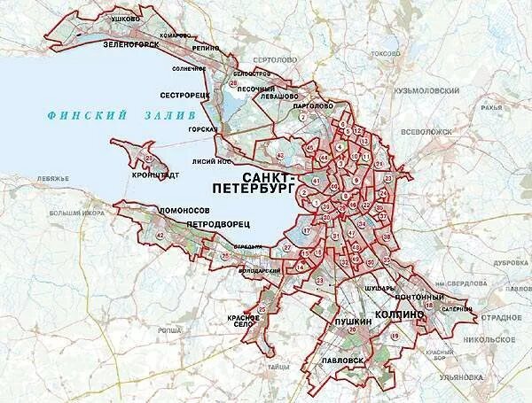 Территория города санкт петербурга на карте. Границы Санкт-Петербурга на карте. Границы районов Санкт-Петербурга на карте 2021. Административные границы Санкт-Петербурга на карте 2021. Черта города Санкт-Петербург карта.