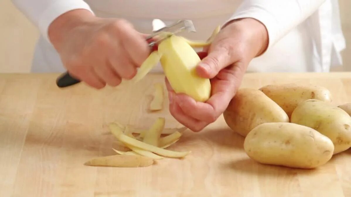 Peel potatoes