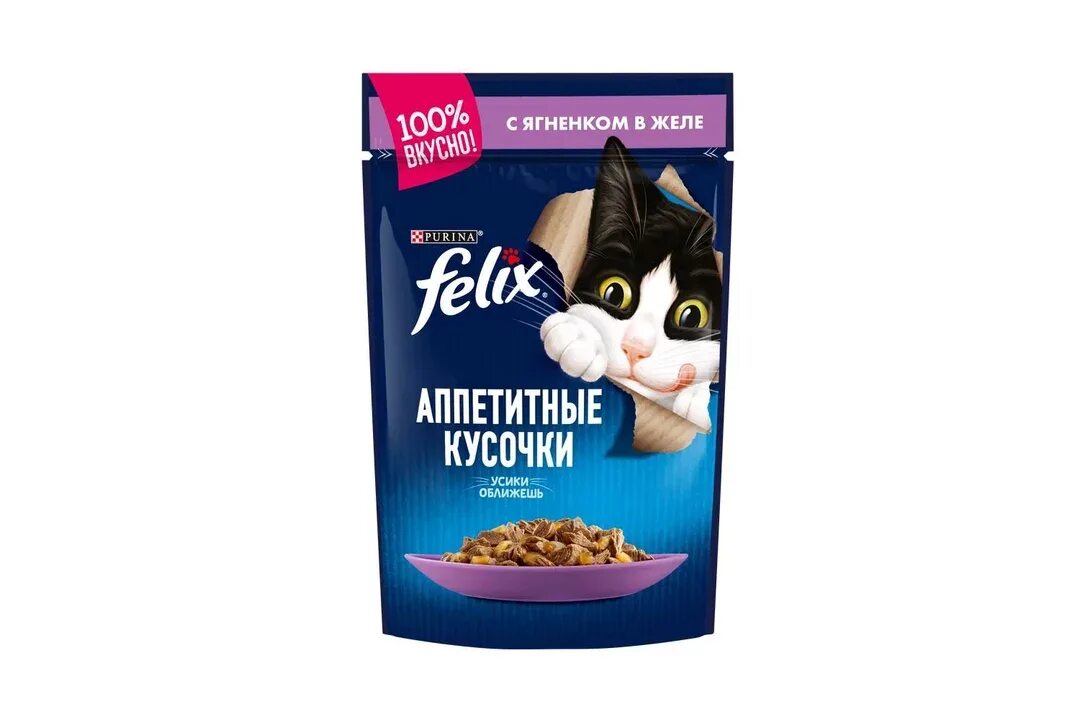 Feliks для кошек аппетитные кусочки кроликом. Felix влажный корм для кошек