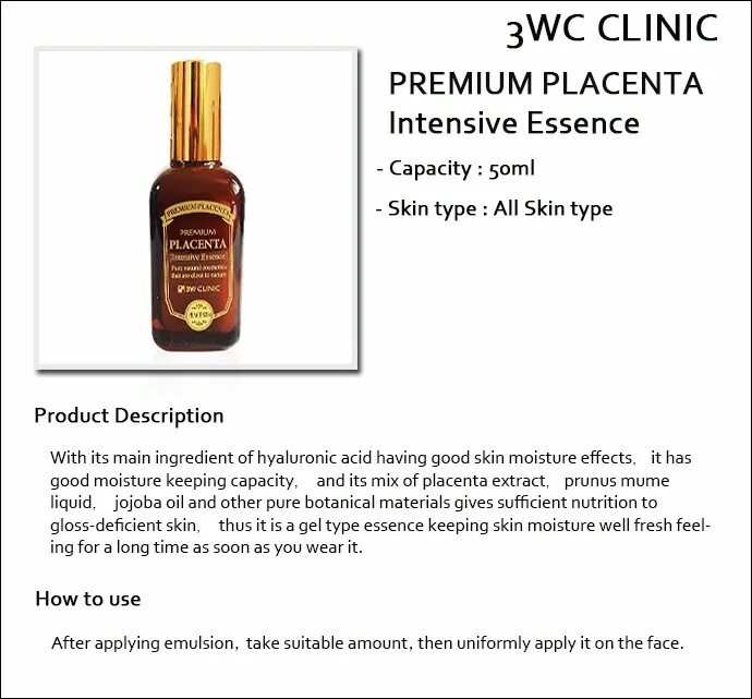 Кодирование premium clinic com. 3w Clinic Premium placenta Intensive Essence. 3w Clinic эссенция для лица Premium placenta age Repair Essence, 50 мл. Эссенция для лица с плацентой 3w Clinic Premium placenta Intensive Skin. Тоник для лица с плацентой 145 мл 3w Clinic Premium placenta Intensive Skin.