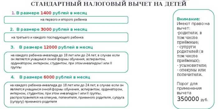 Что такое налоговый вычет на второго ребенка. Как посчитать налоговый вычет на 2 детей. Вычет за 3 детей НДФЛ. На ребенка инвалида вычет НДФЛ. Налоговые льготы на детей.