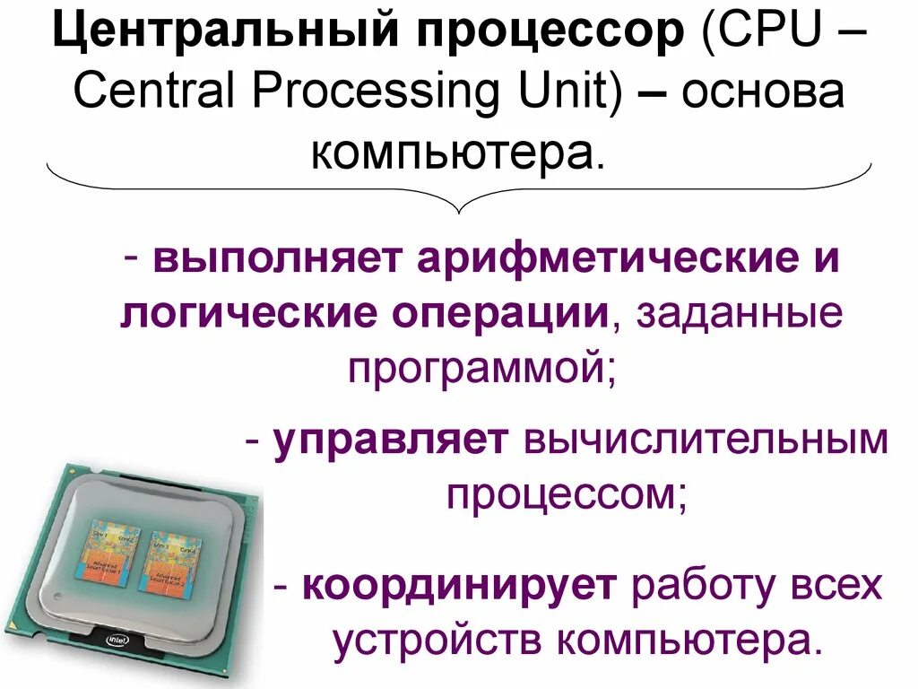 Презентация процессор 10 класс. Центральный процессор(CPU-Central Processor Unit). Процессор для презентации. Процессор это в информатике. Процессор ПК функции.