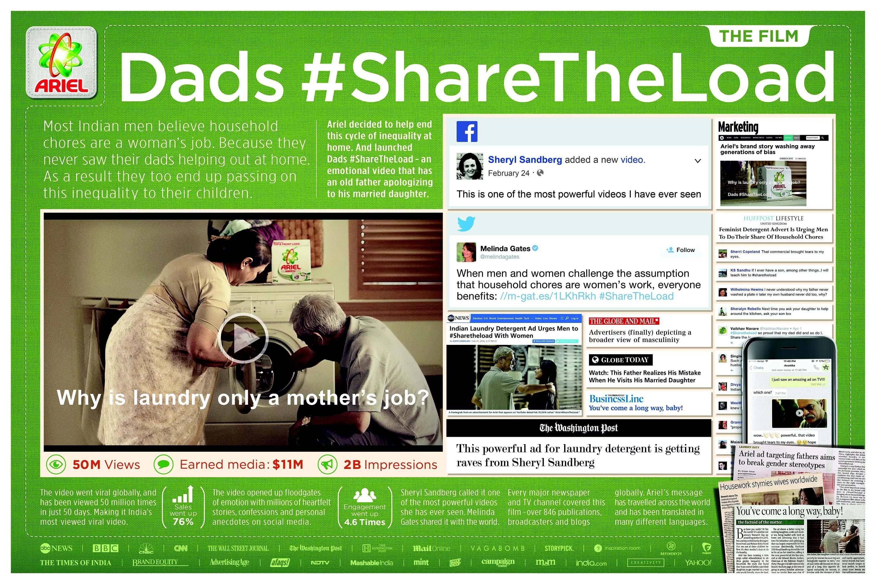 Share the load. Ariel share the load. goodvertising. ethical advertising. advertising ethics.