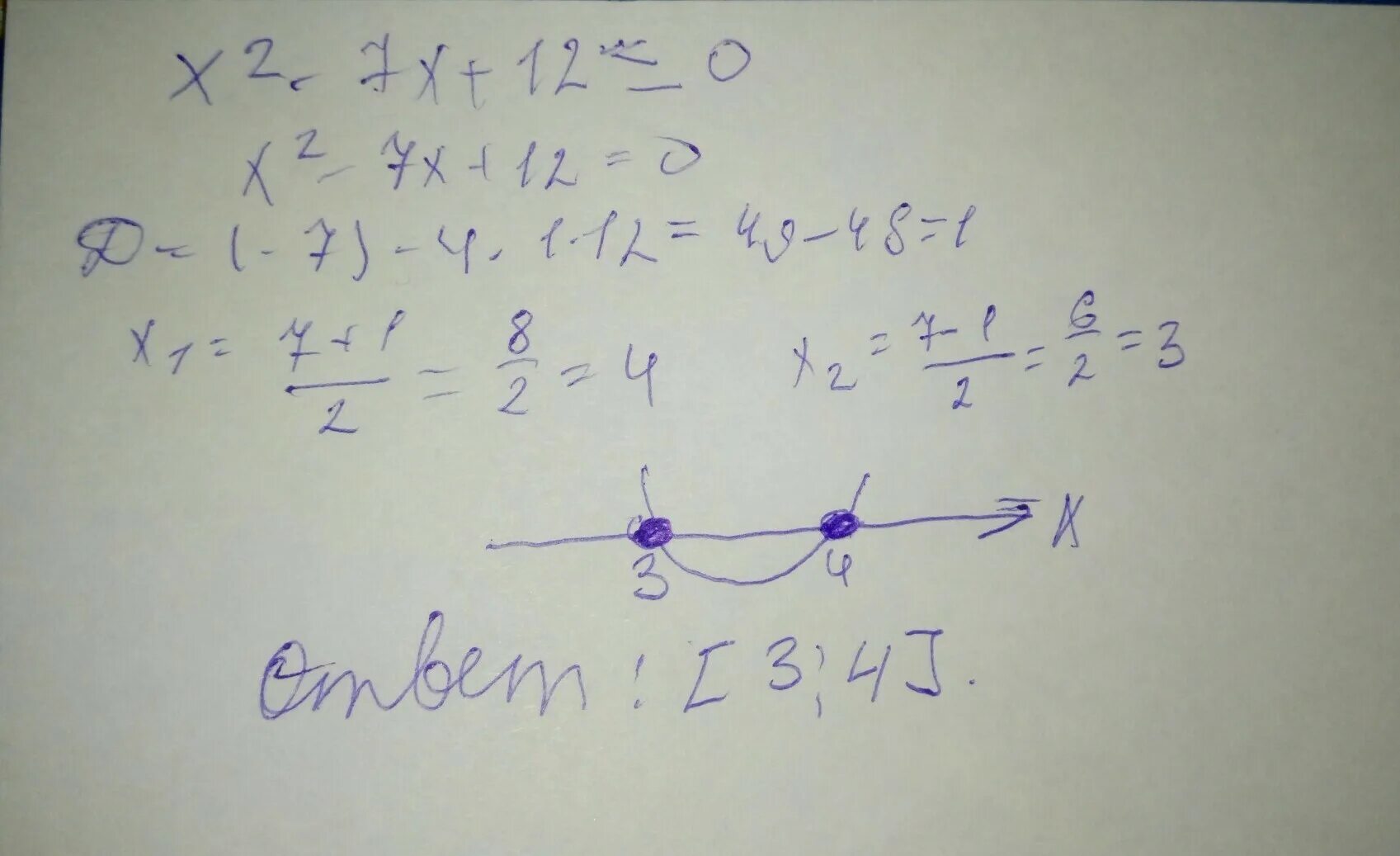 X2-7x+12 больше или равно 0. X2+7x+12 меньше 0. (X+2)(X-7)>0. X меньше или равно 2. X 3 3x 4x 12 0