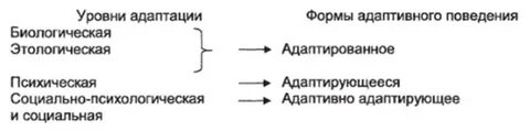 Уровни и формы адаптации