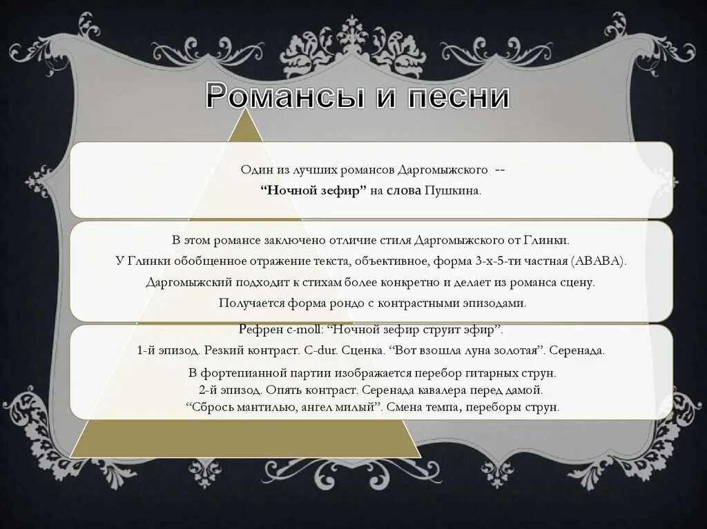 Даты романсов. Хронологическая таблица Даргомыжского. Таблица по творчеству Даргомыжского.