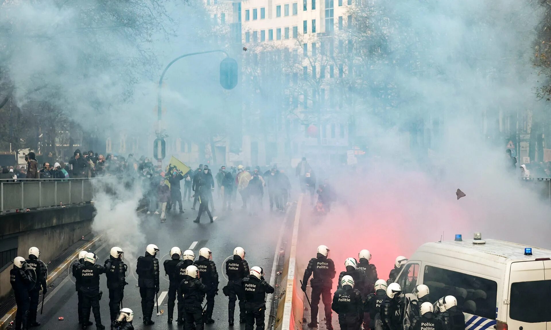 Ситуация массовых беспорядков. Протесты Бельгии 2021. Протесты в Брюсселе.