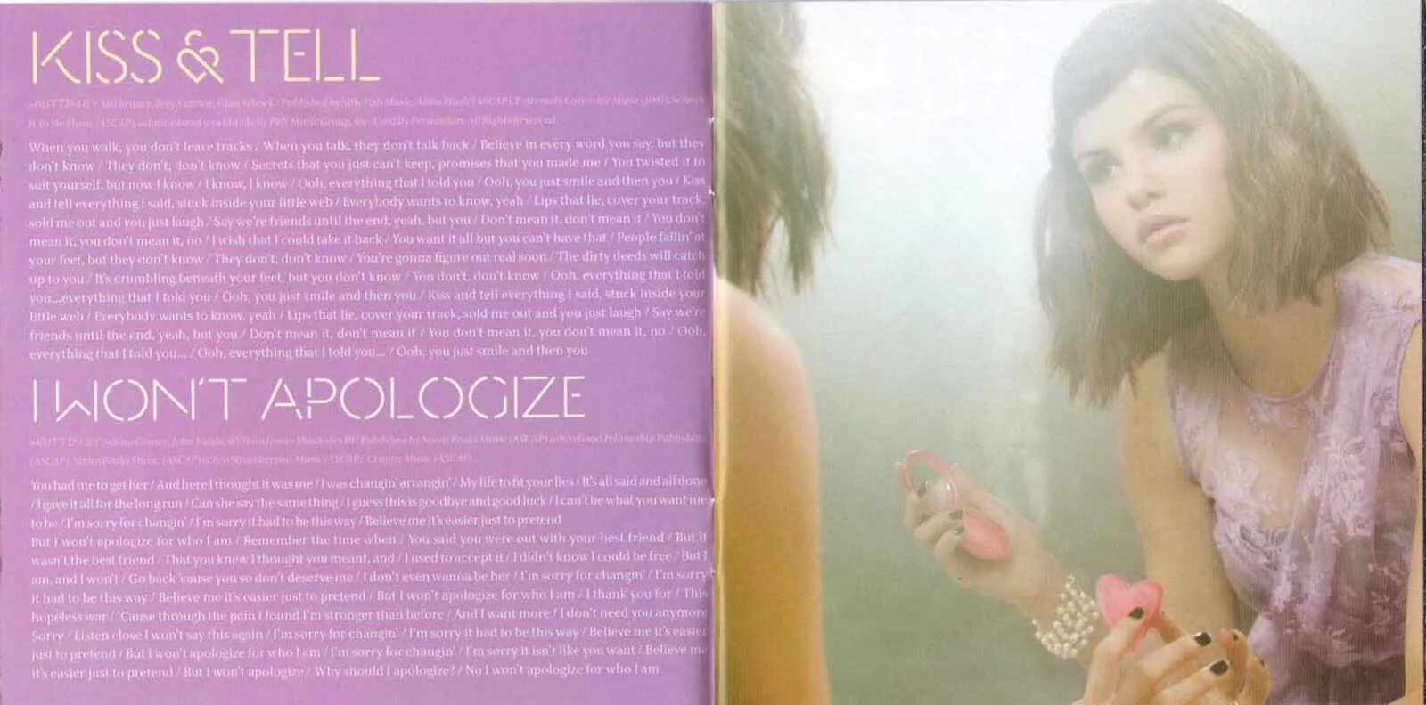 Selena Gomez Kiss and tell. Selena Gomez Kiss and tell album poster. You should apologize