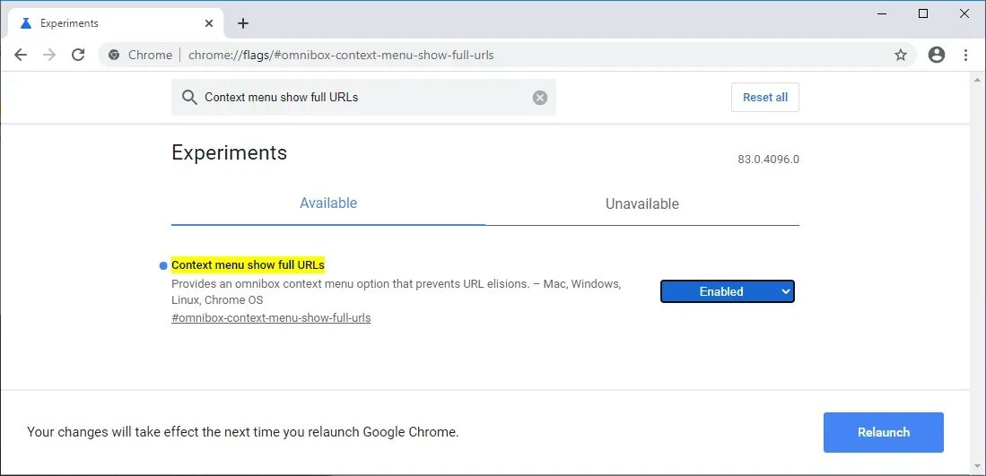 Chromium urls