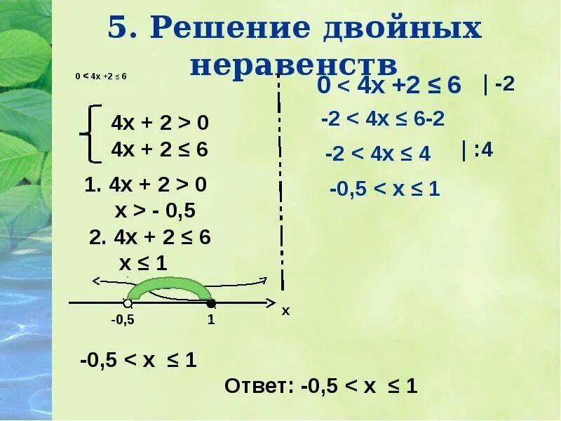 Решение двойных неравенств 8