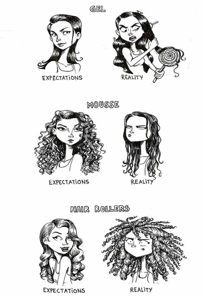 Мем про волосы девушек I Illustrated What It’s Like Living With Curly Hair Curly hair quotes, Curly hai