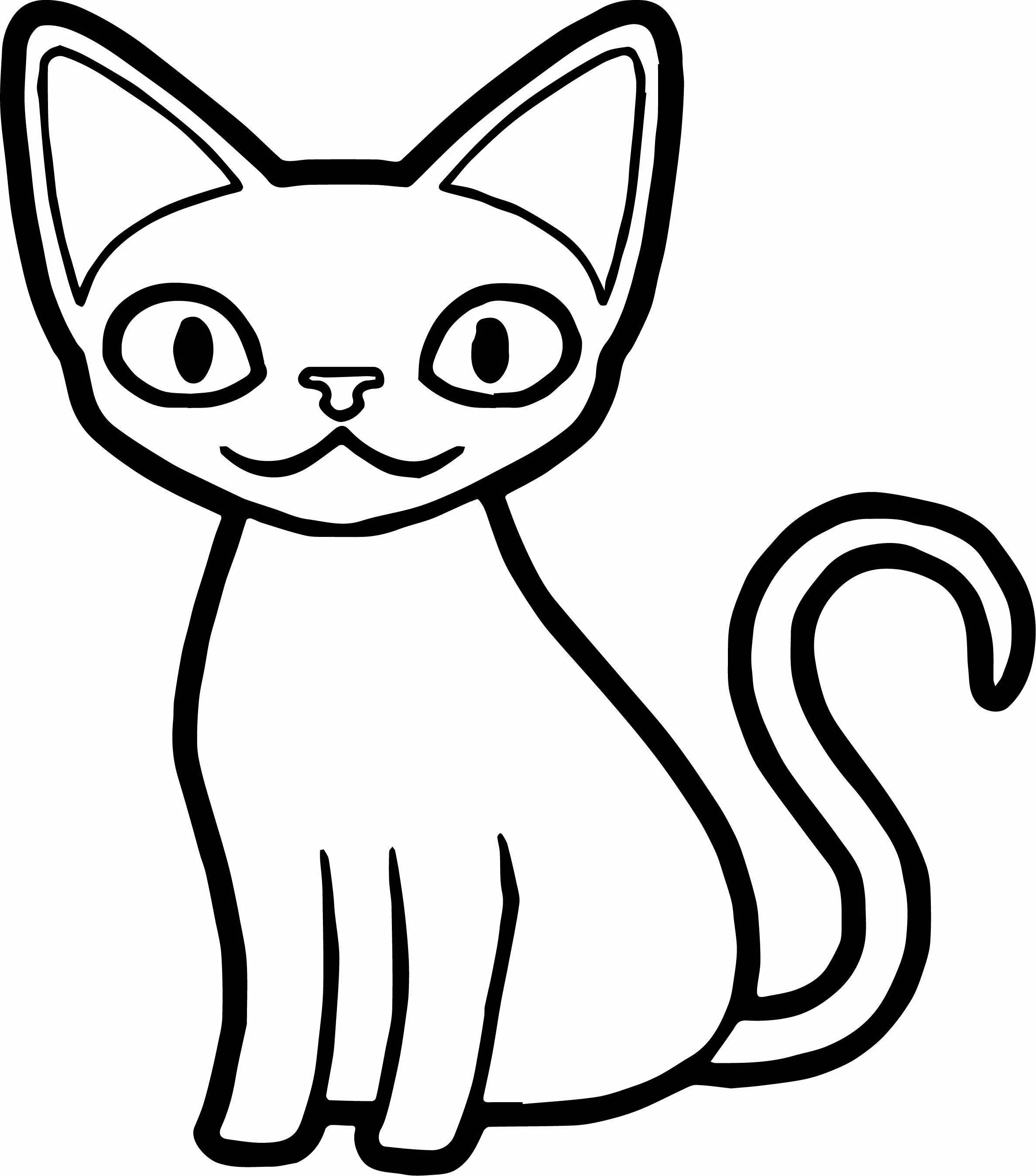 Раскраска котик легкая. Раскраска котик легкая. Раскраска кот. Фото милых нарисованных котят. Кошка раскраска для малышей.