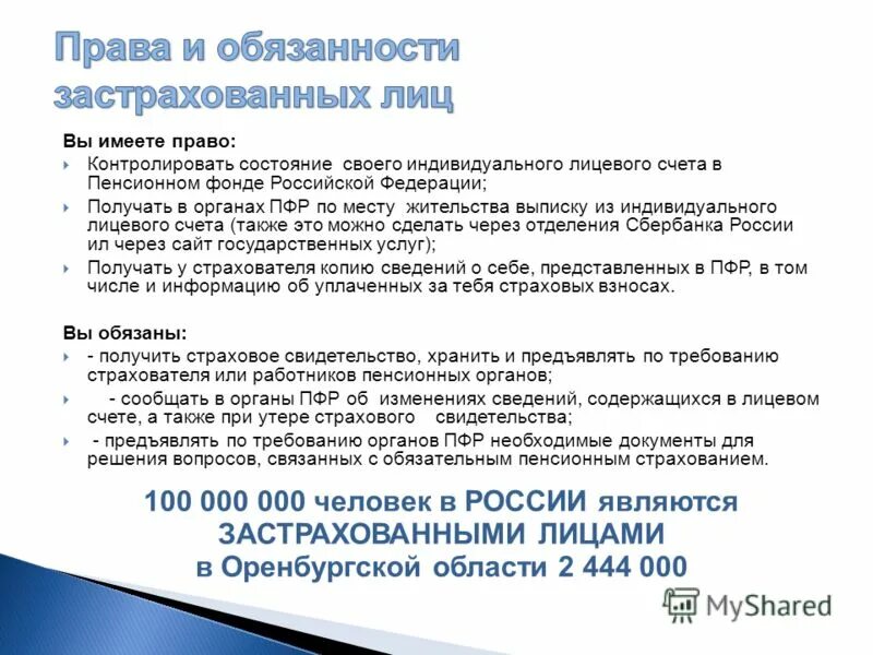 Изменения пфр. Правам обязанности страхователя.