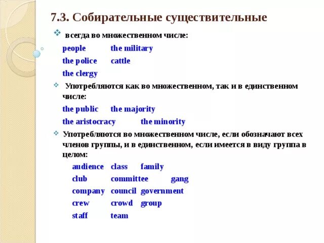 Слова употребляющиеся только во множественном. Собирательные имена существительные в английском. Собирательные существительные множественного числа. Множественное число собирательных существительных в английском. Собирательное существительное во множественном числе.