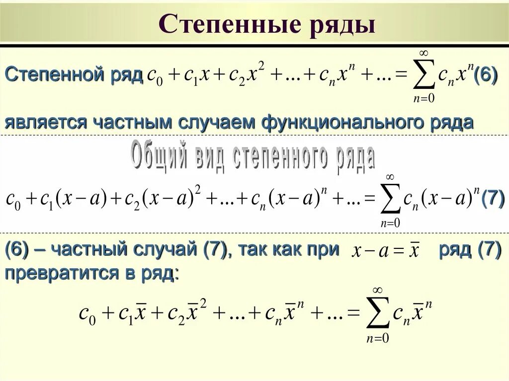 Слово степенно. Сходимость степенного ряда по Коши. Числовые ряды функциональные ряды степенные ряды. Разложение в степенные ряды 1+x n. Числовые ряды. Сумма ряда. Необходимый признак сходимости..