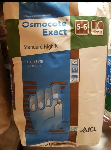 Осмокот экзакт хай. Osmocote exact Standard High k 5-6 м. Осмокот 11-11-18. Осмокот Экзакт Хай к 5-6. Удобрение Осмокот Экзакт стандарт.