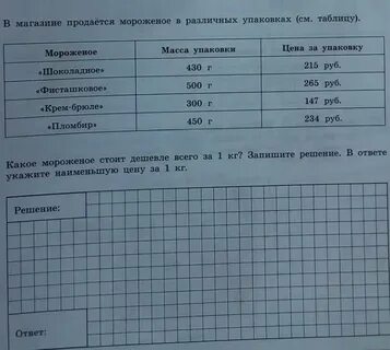 Мороженое стоит дороже но дешевле рыбы