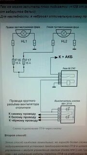 Схема подключения противотуманных фар гранта фл