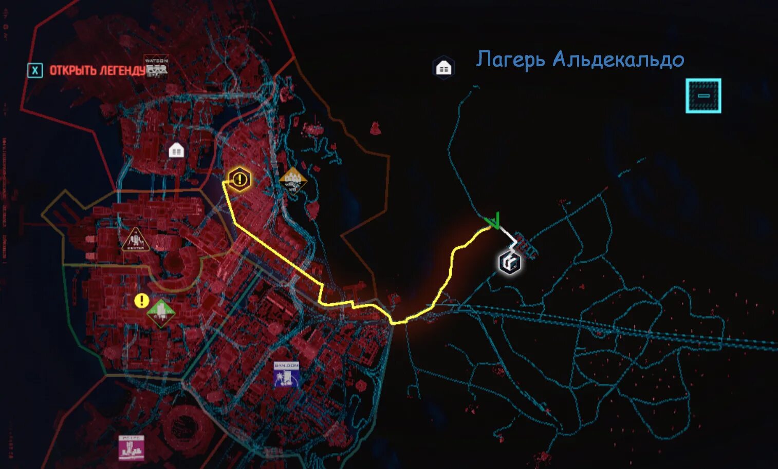 Где новый. Лагерь альдекальдо Cyberpunk карта. Cyberpunk 2077 лагерь альдекальдо на карте. Киберпанк лагерь альдекальдо. Cyberpunk 2077 лагерь альдекальдо.