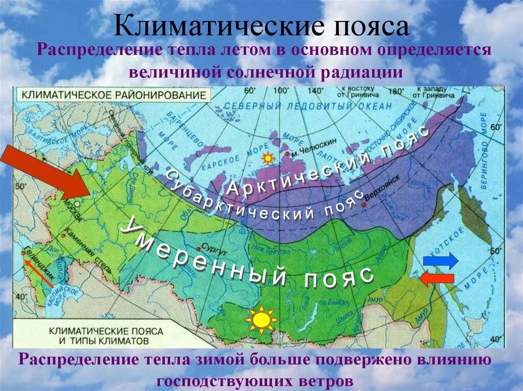 Карта тепла россии. 4 Климатических пояса России. Границы климатических поясов на карте России. Умеренно континентальный климат на карте России. Карта климатических поясов России.