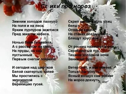 Снег мороз стихи