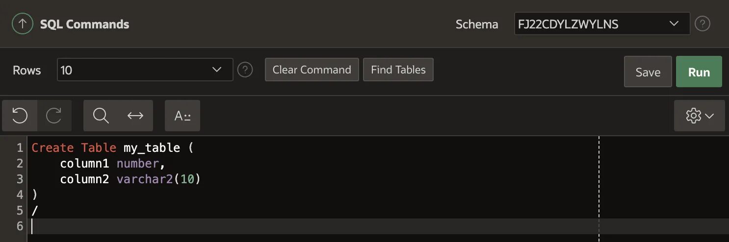 How to create table