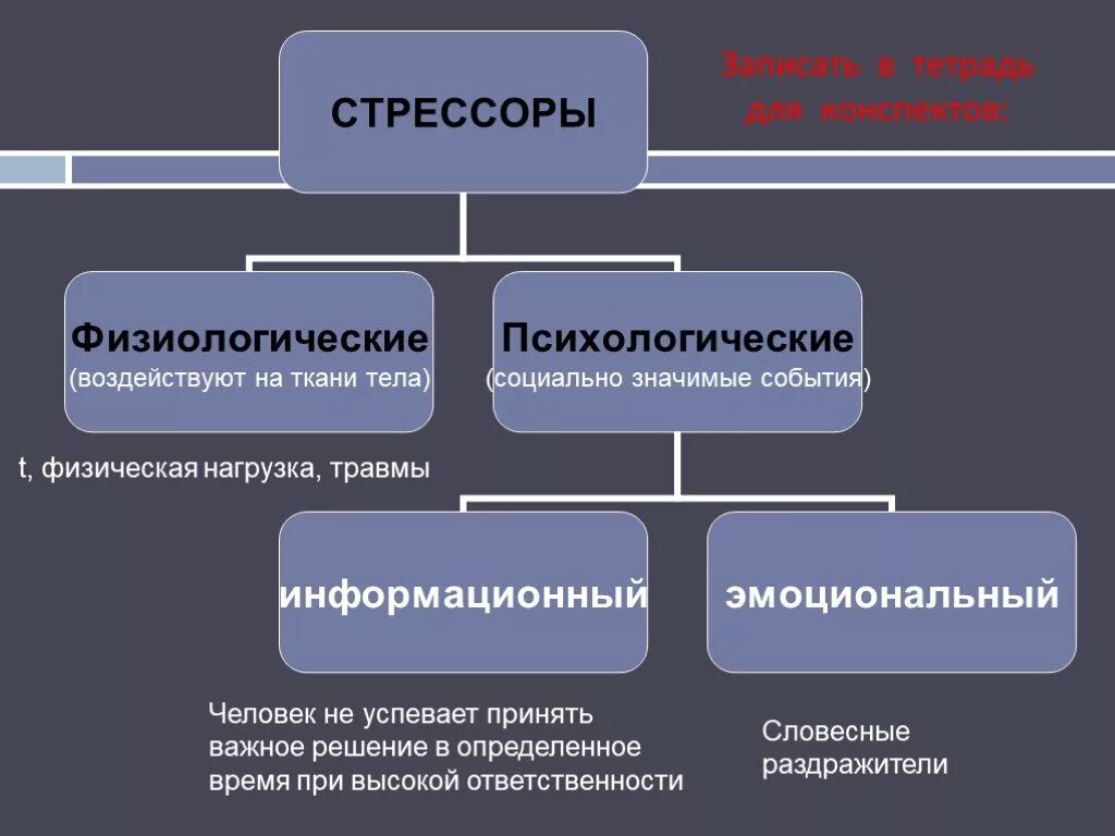 Стрессоры. Классификация стресса. Классификация стресса в психологии. Физиологические и психологические стрессоры. К группе ф относятся