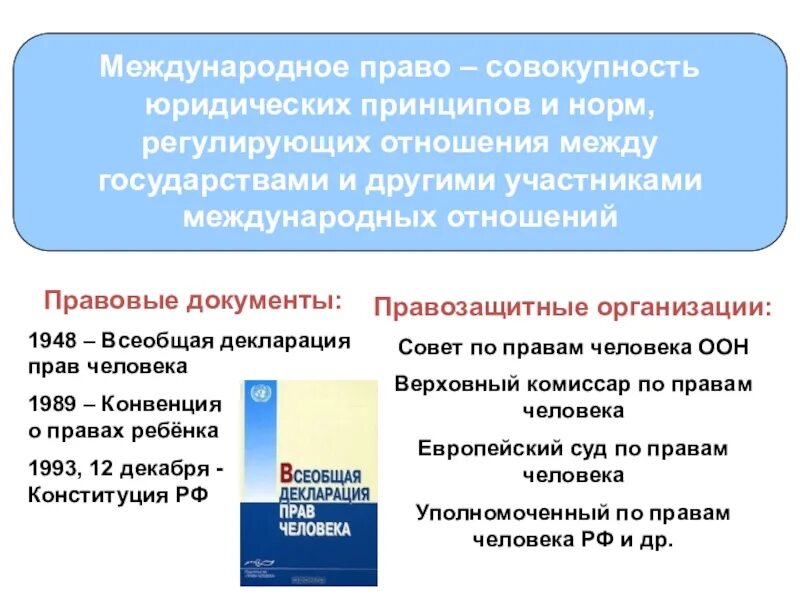 Международная защита прав человека Обществознание. Международное право ЕГЭ. Конспект по теме международные защиты прав человека. Международное право Обществознание.