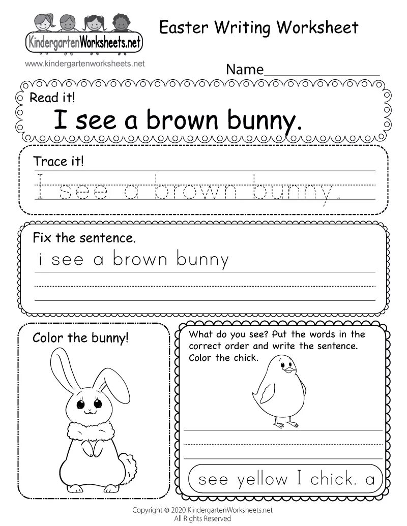 Writing for Kindergarten. Easter Worksheets for. A an Worksheets. Easter worksheets