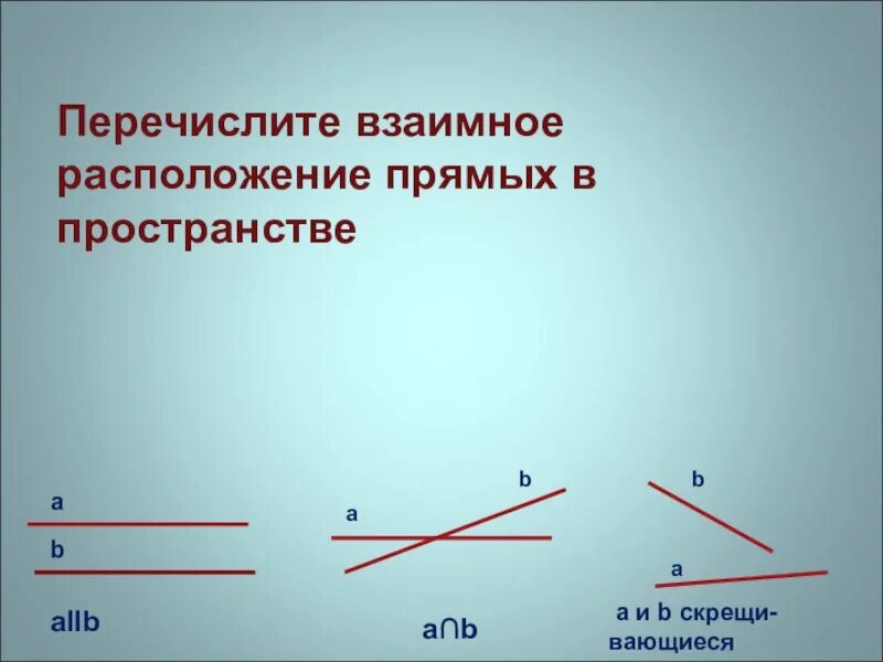 Расположение прямых линий. Взаимное расположение прямых. Взаимное положение прямых. Расположение прямых в пространстве. Укажите взаимное расположение прямых.