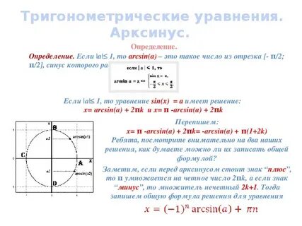 Синус равен числу