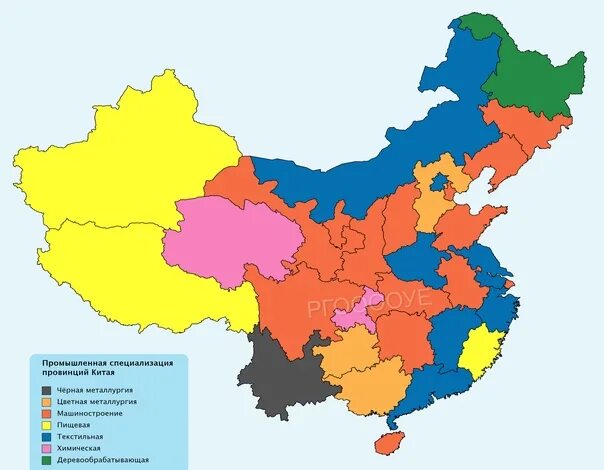Отраслью международной специализации китая является. Специализация Китая карта. Северные провинции Китая. Карта Китая с провинциями. Промышленная специализация Китая.