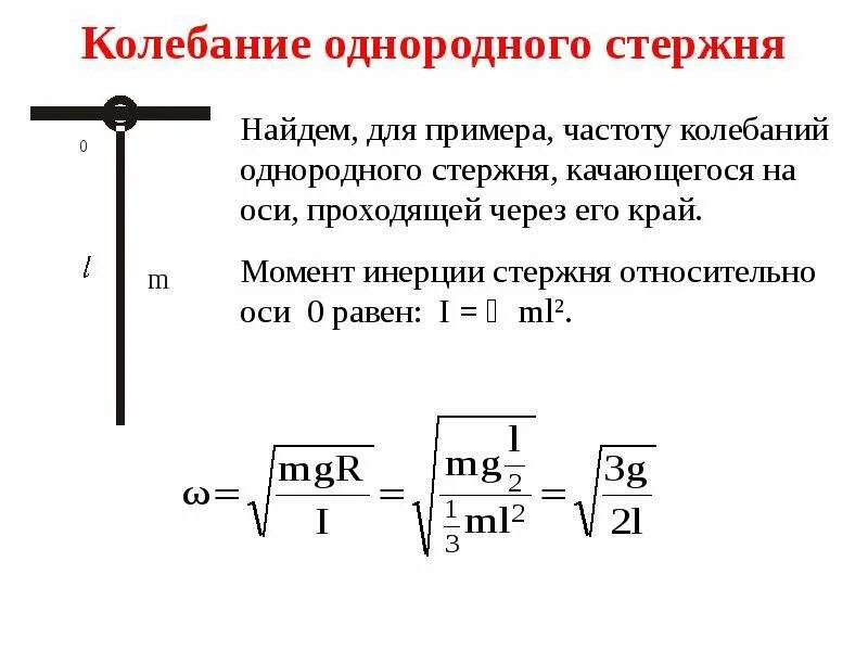 Частота свободных вертикальных. Частоту поперечных колебаний. Собственная частота колебаний стержня формула. Собственные частоты продольных колебаний стержня формула. Период колебаний стержня формула.