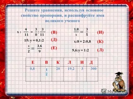 Вычислите отношения и составьте из них пропорции