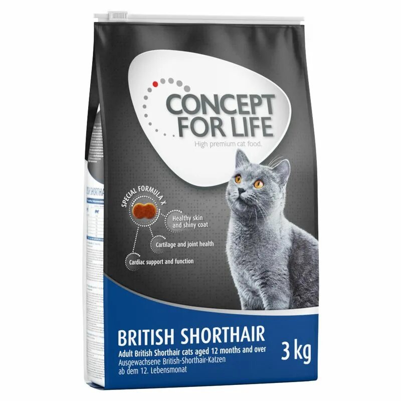 Life cat сухой корм. Бритиш Шортхэйр корм для кошек. Concept for Life корм. Кошачий корм для британцев. Корм для кошек британок.